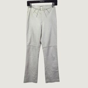 Bebe Leather Cream White Pants Y2K Lowrise Straight Leg Women Estimated XS Lined